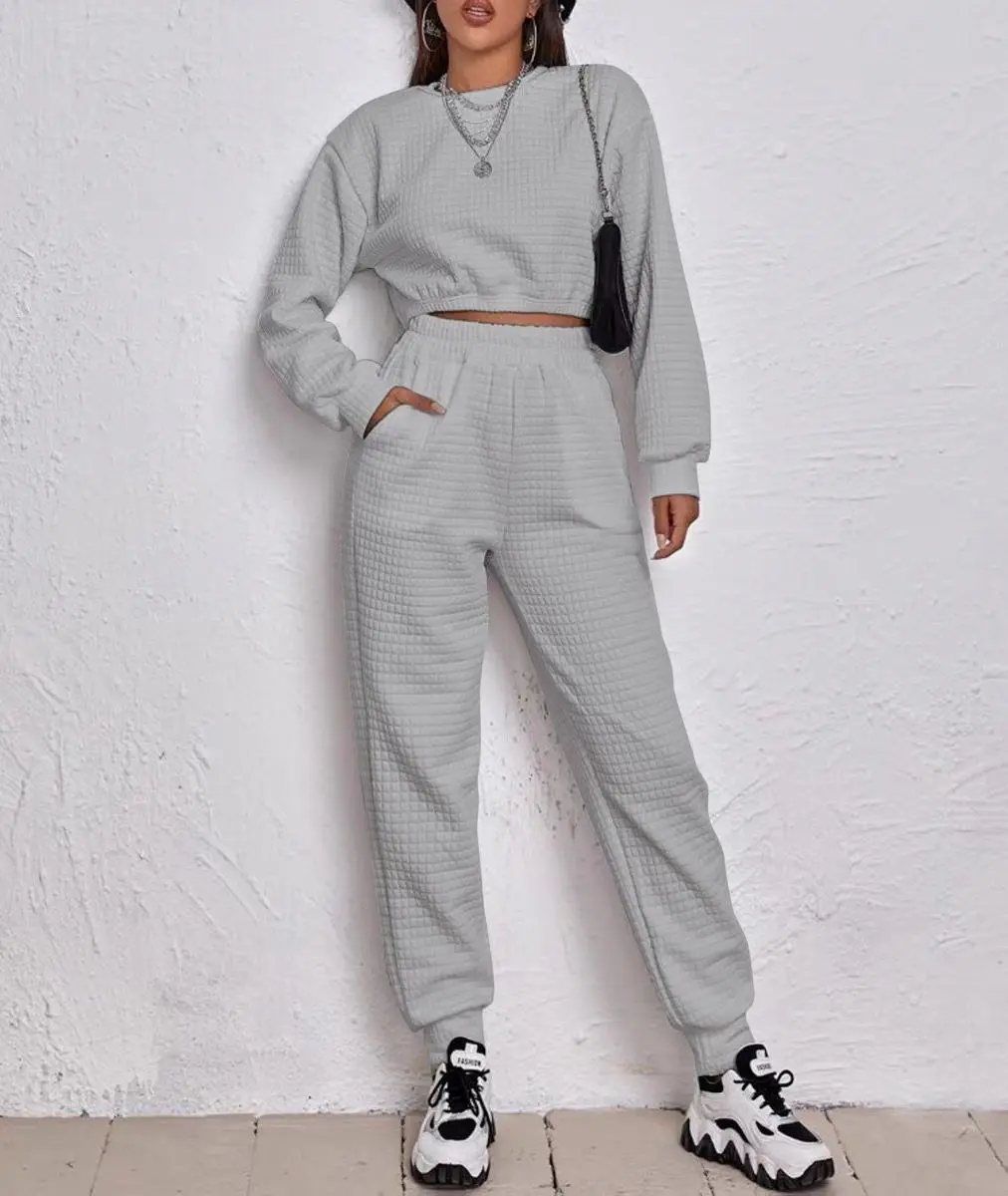 Conjunto Esportivo Branco Texturizado Feminino