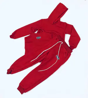 Conjunto Hoodie Casual com Colete e Calça Jogger para Meninas Tween