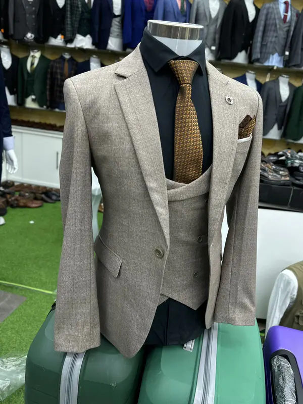 Terno Completo Azul Marinho Premium (Casaco, Calças e Colete)