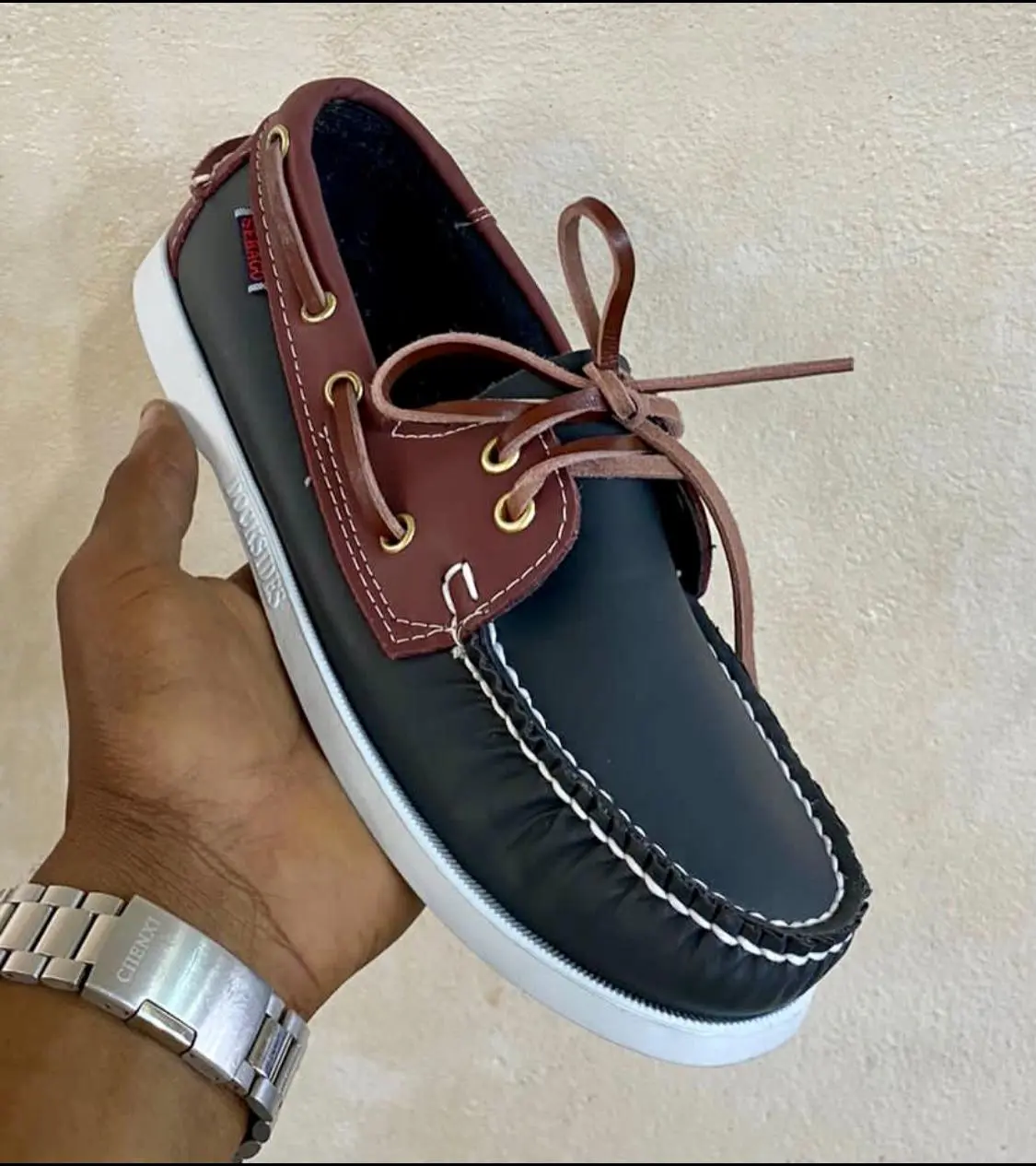 Sapato Náutico Preto Branco “Human Race” SEBAGO
