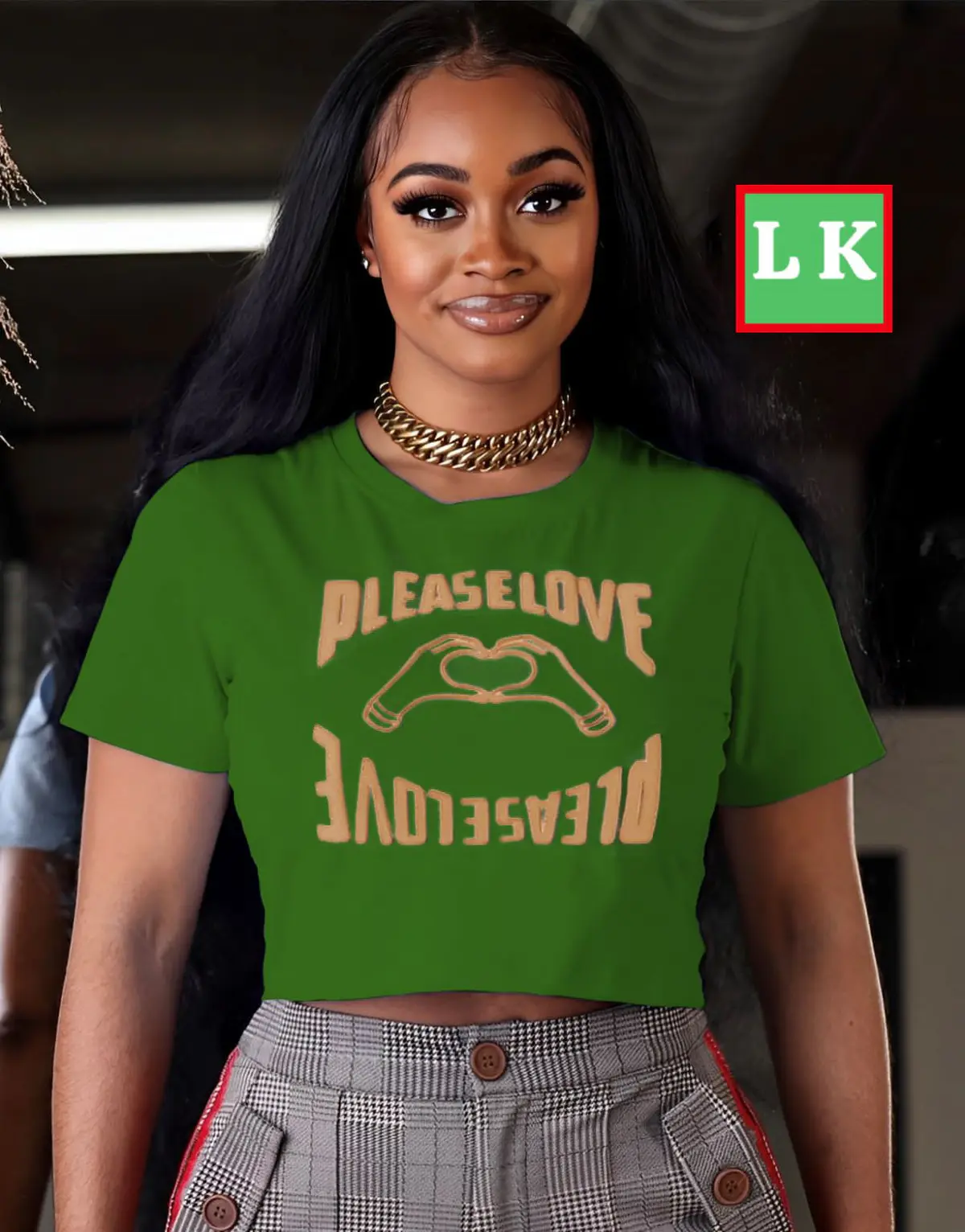 T-shirt Cropped Karina “Please Love”