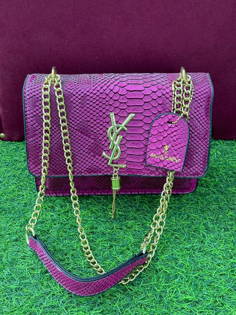 Bolsa Saint Laurent Texturizada Roxo