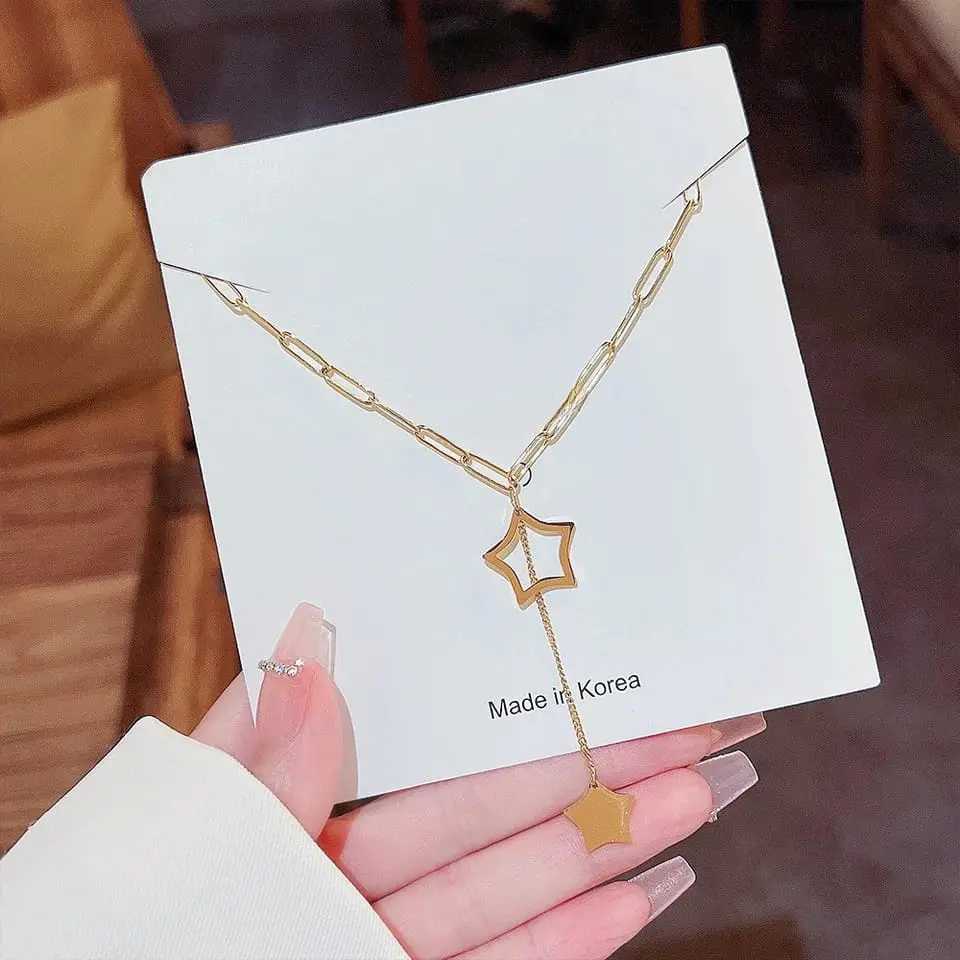Colar Estrela Dourado Coreano Inoxidável