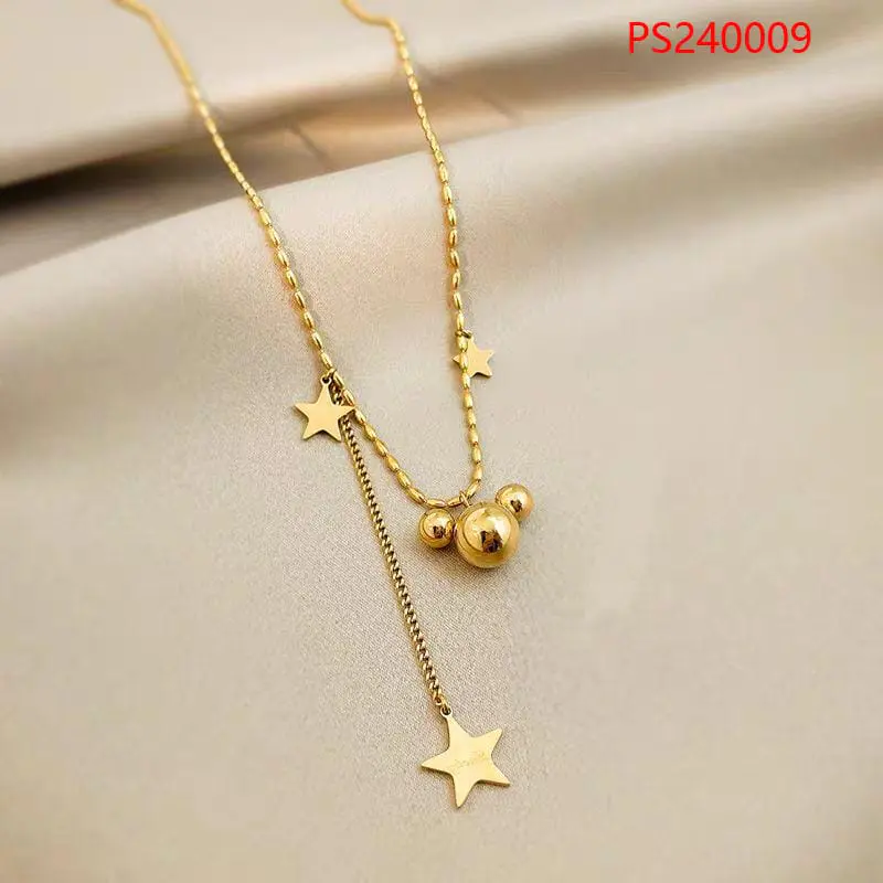 Colar Estrelado Dourado Inoxidável