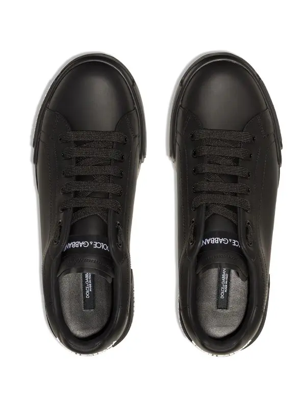 Tênis de Couro Preto Dolce & Gabbana