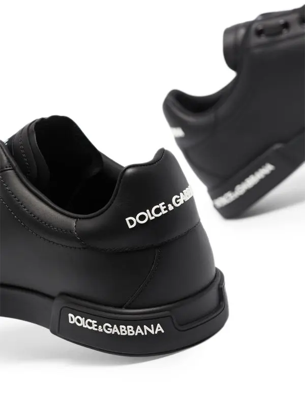 Tênis de Couro Preto Dolce & Gabbana
