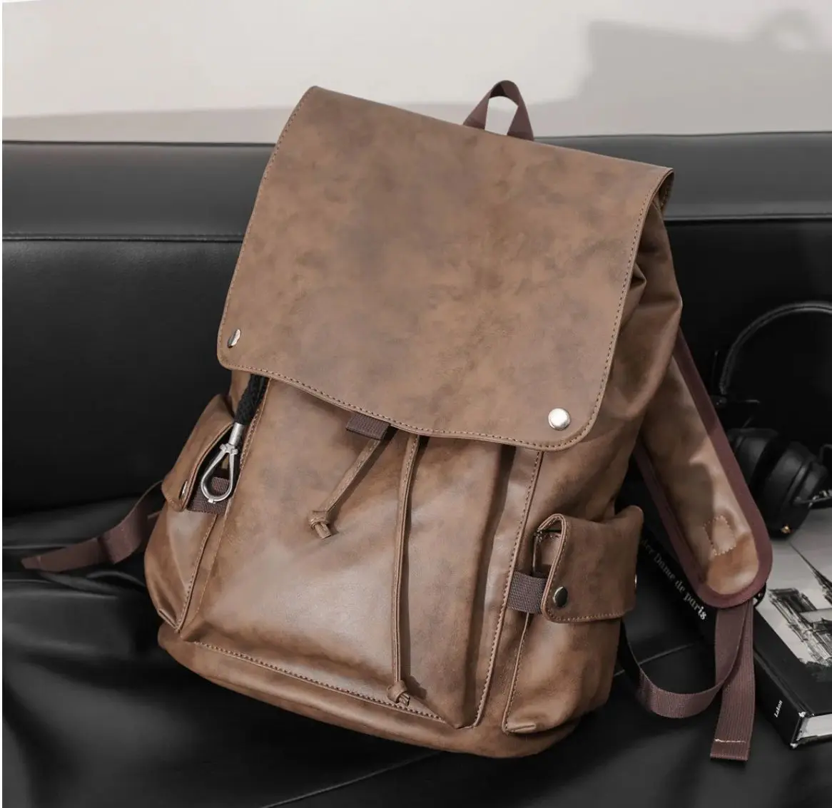 Mochila Vintage de Couro 