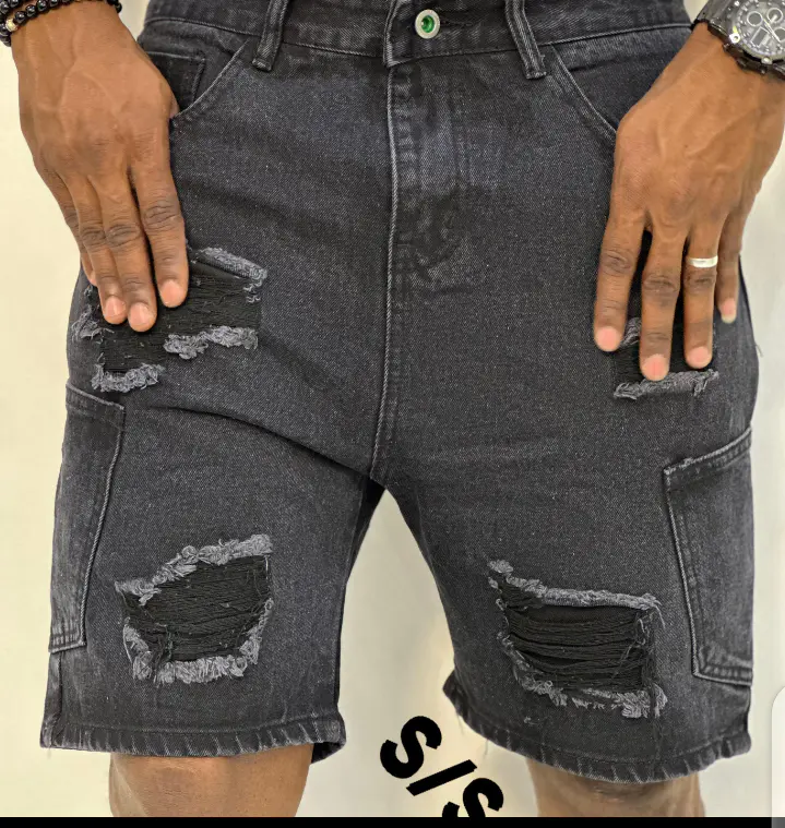 Shorts Denim Verde Estampado LV (Calção, calções)