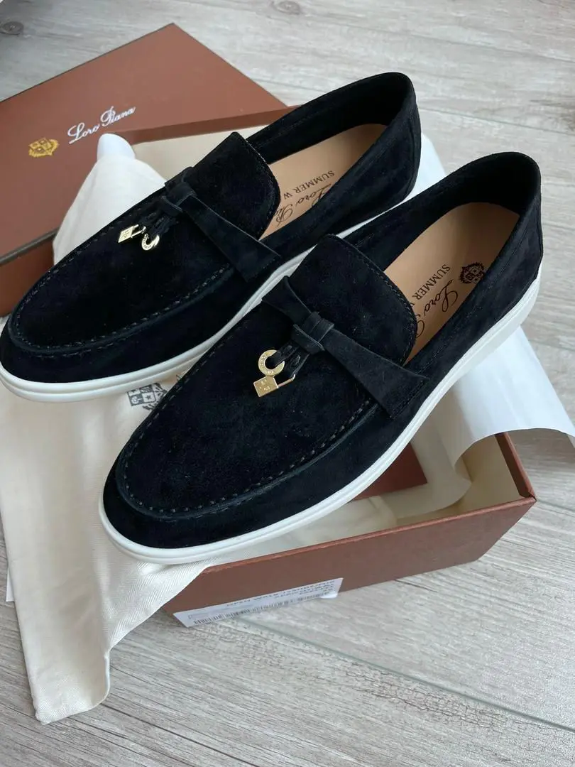 Mocassim Loro Piana Branco Arroz