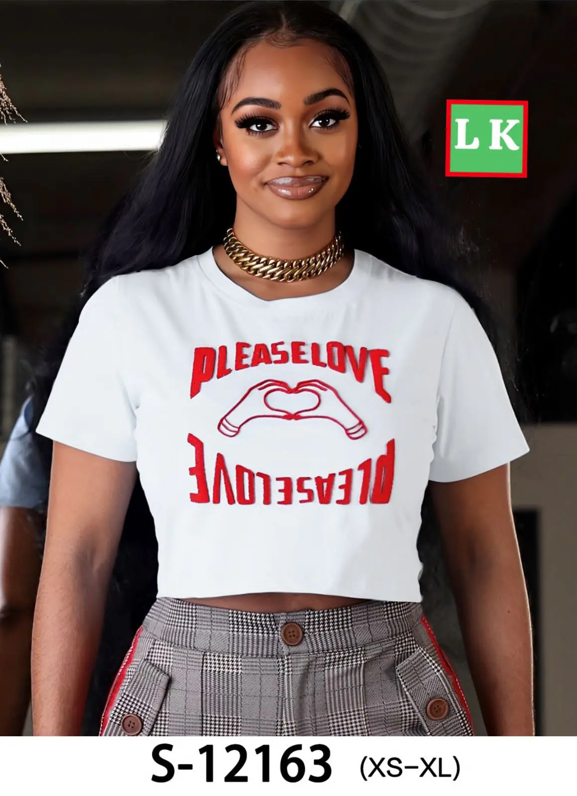 T-shirt Cropped Karina “Please Love”
