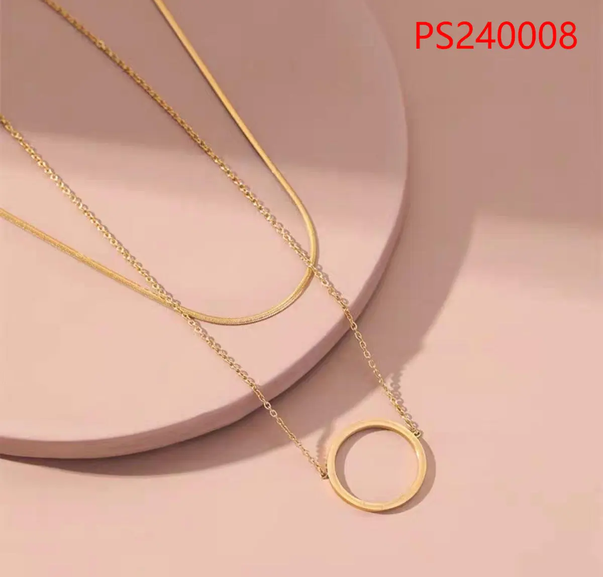 Colar Círculo Dourado Minimalista Inoxidável