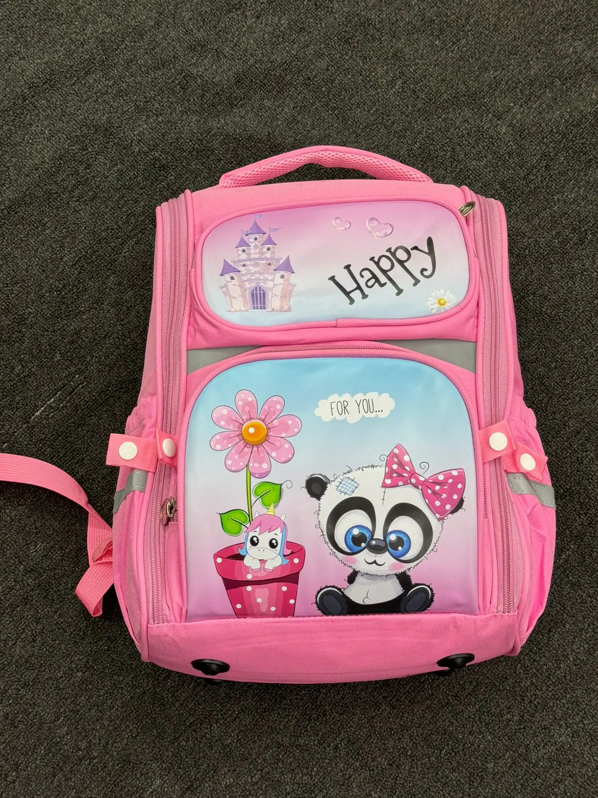 Mochila Infantil Castelo e Panda
