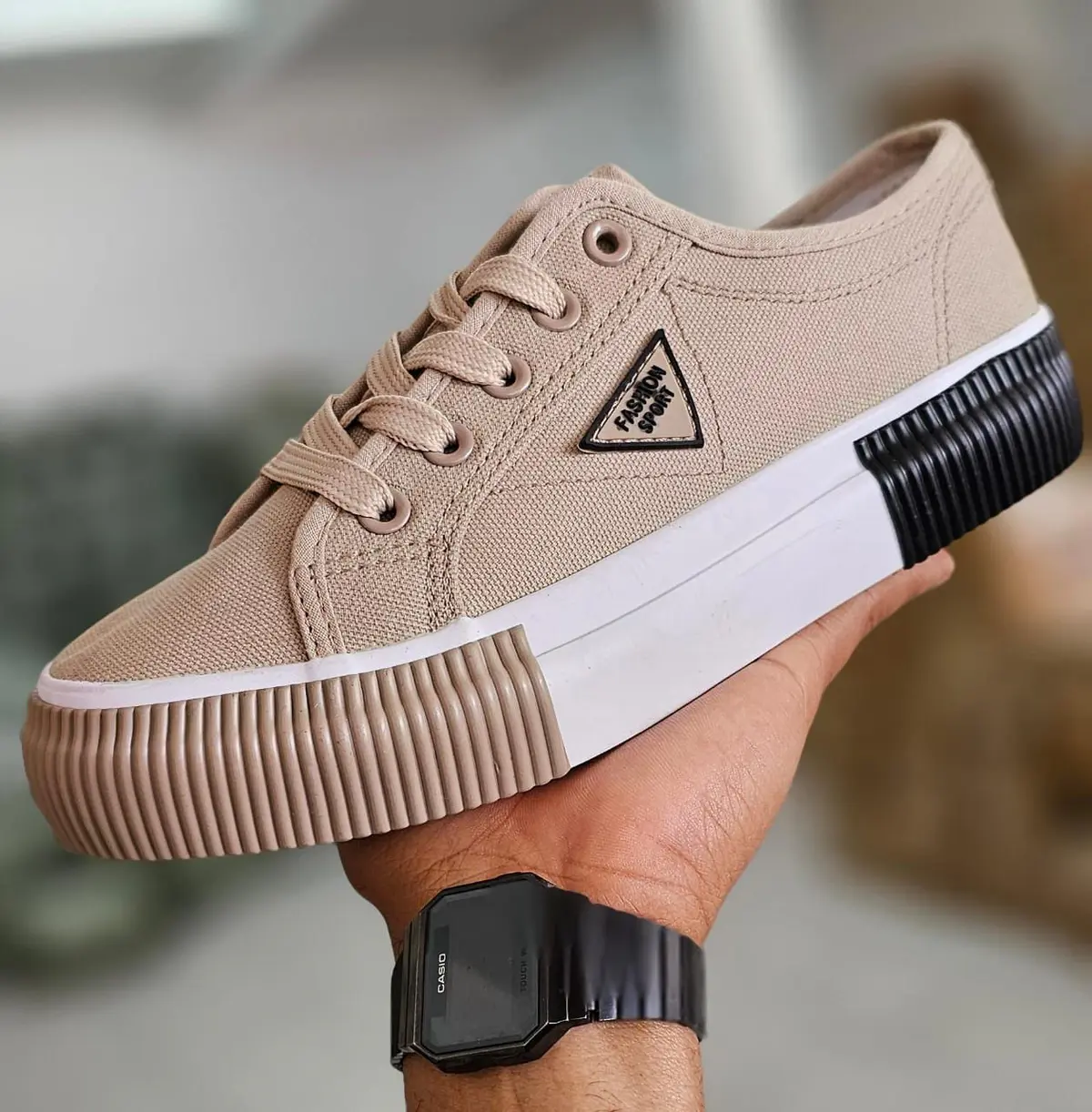 Ténis Fashion Sport - Cano Baixo em Lona com Cadarço