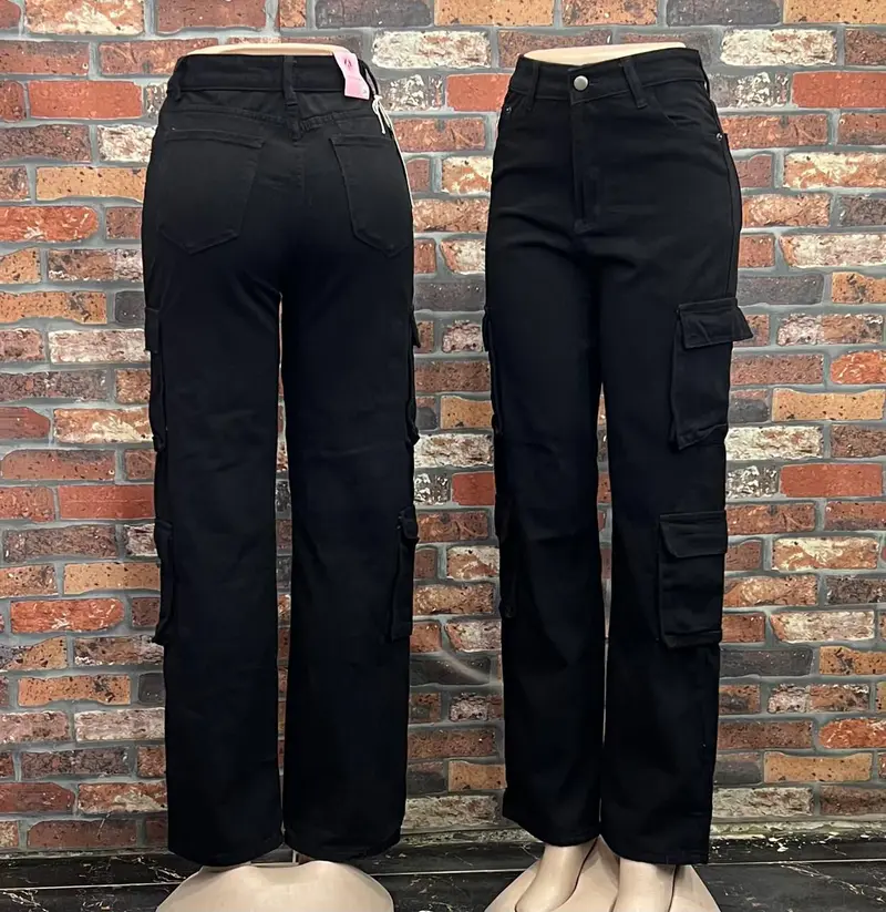 Calça Jeans Cargo Larga Boyfriend 