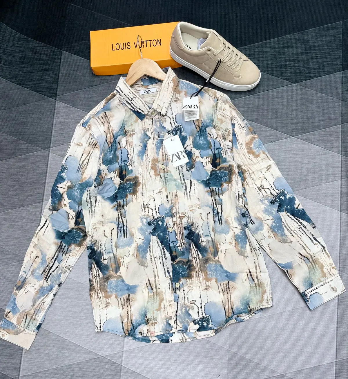 Camisa Estampada Pintura Aquarela Zara