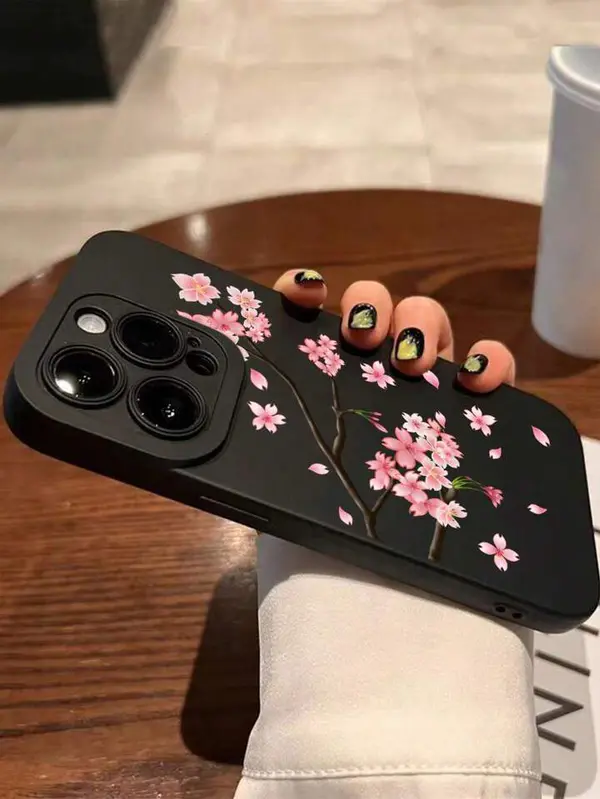 Capa de Telefone TPU Anti-Queda Mármore Rosa Matte