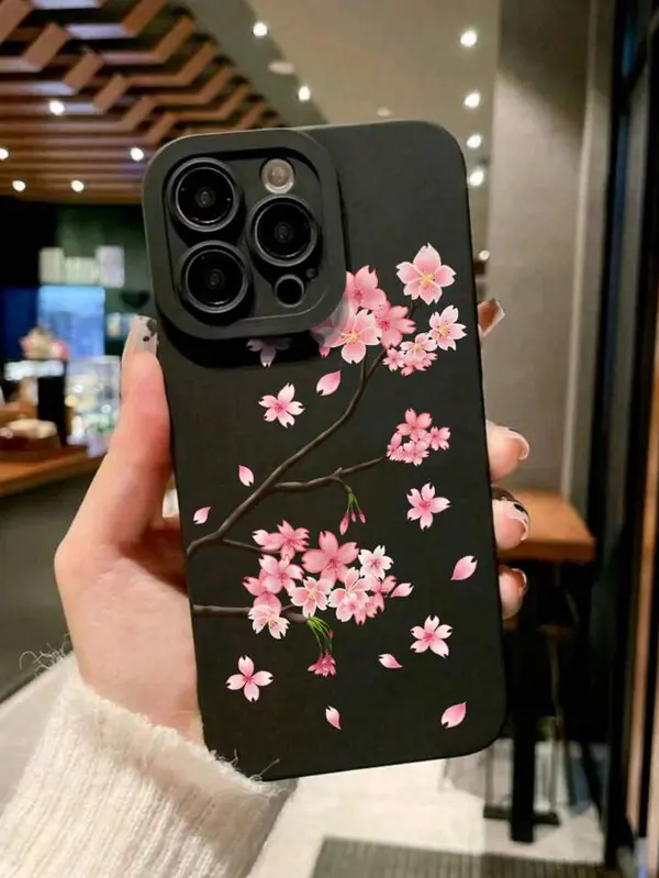 Capa de Telefone TPU Anti-Queda Mármore Rosa Matte