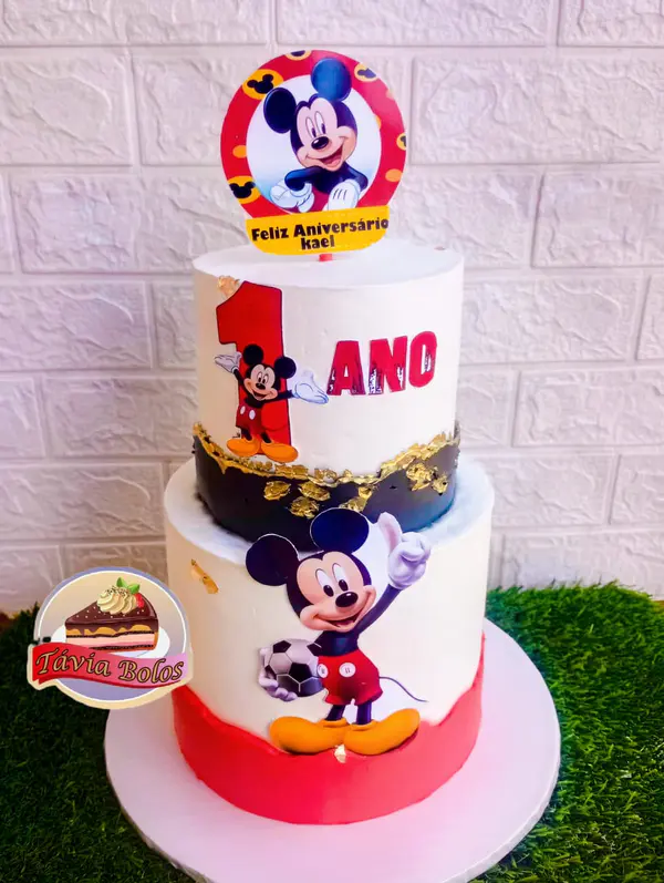 Bolo Temático Mickey Mouse para Aniversário