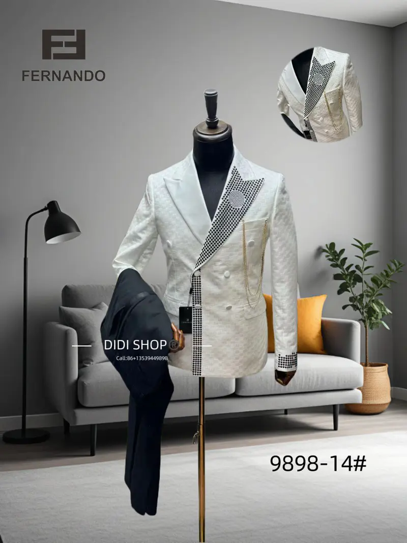  Terno Branco e Preto Luxo