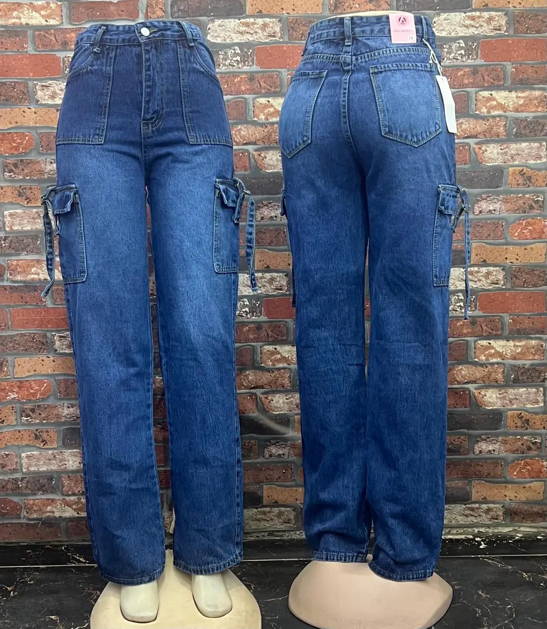 Calça Jeans Cargo Larga Boyfriend