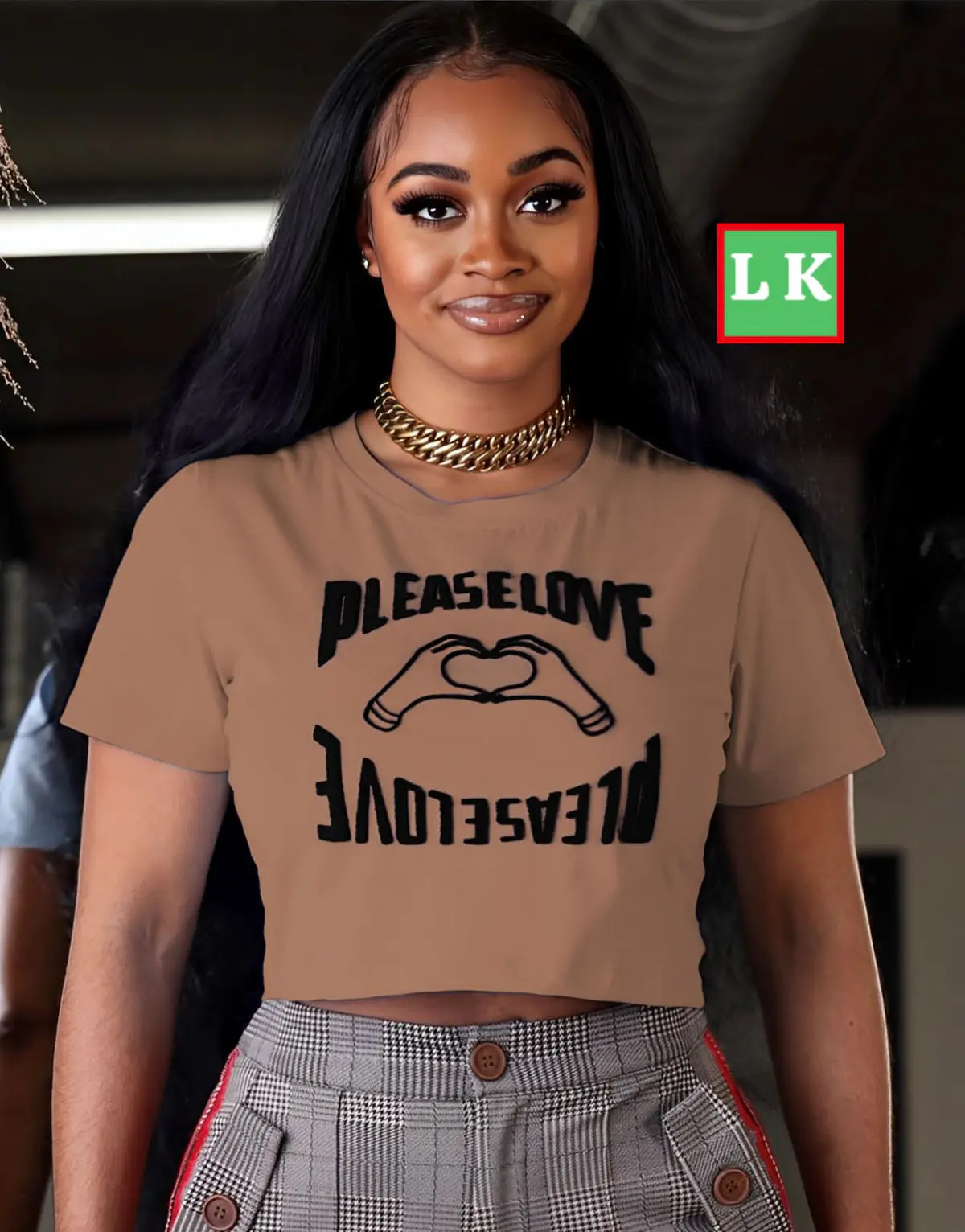 T-shirt Cropped Karina “Please Love”