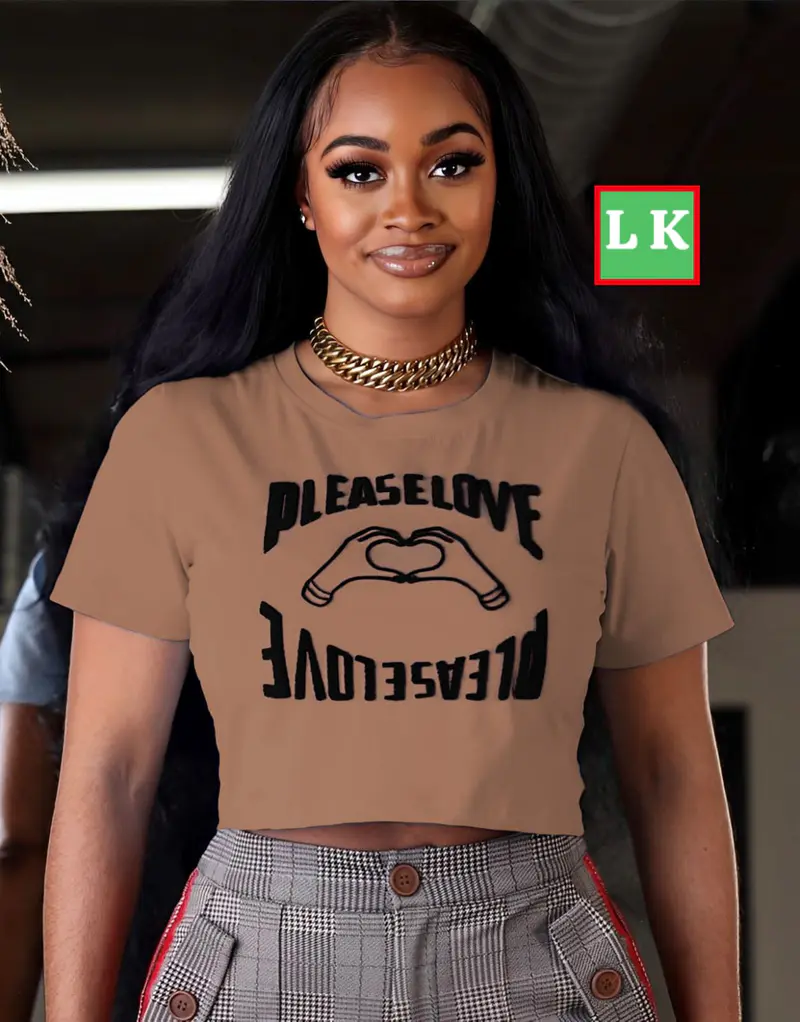 T-shirt Cropped Karina “Please Love”