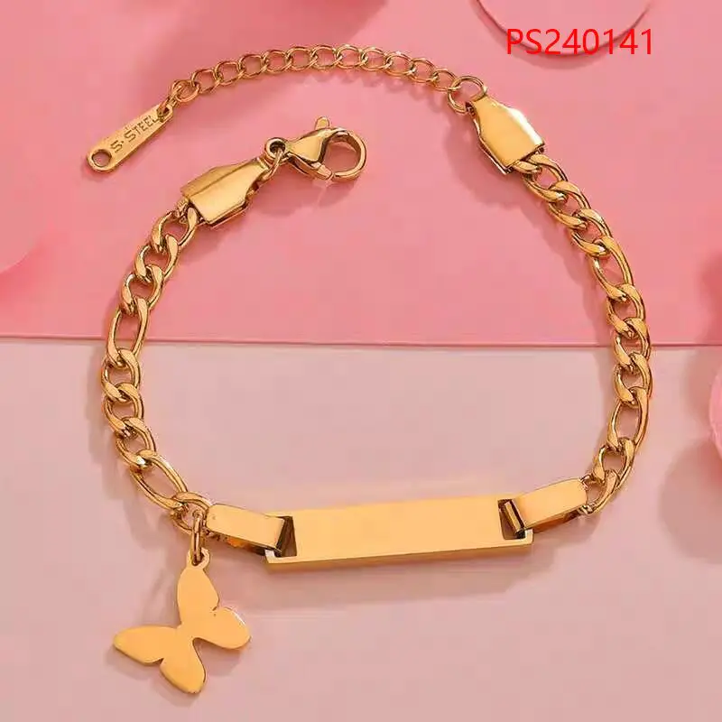 Pulseira Dourada Borboleta Charme Inoxidável