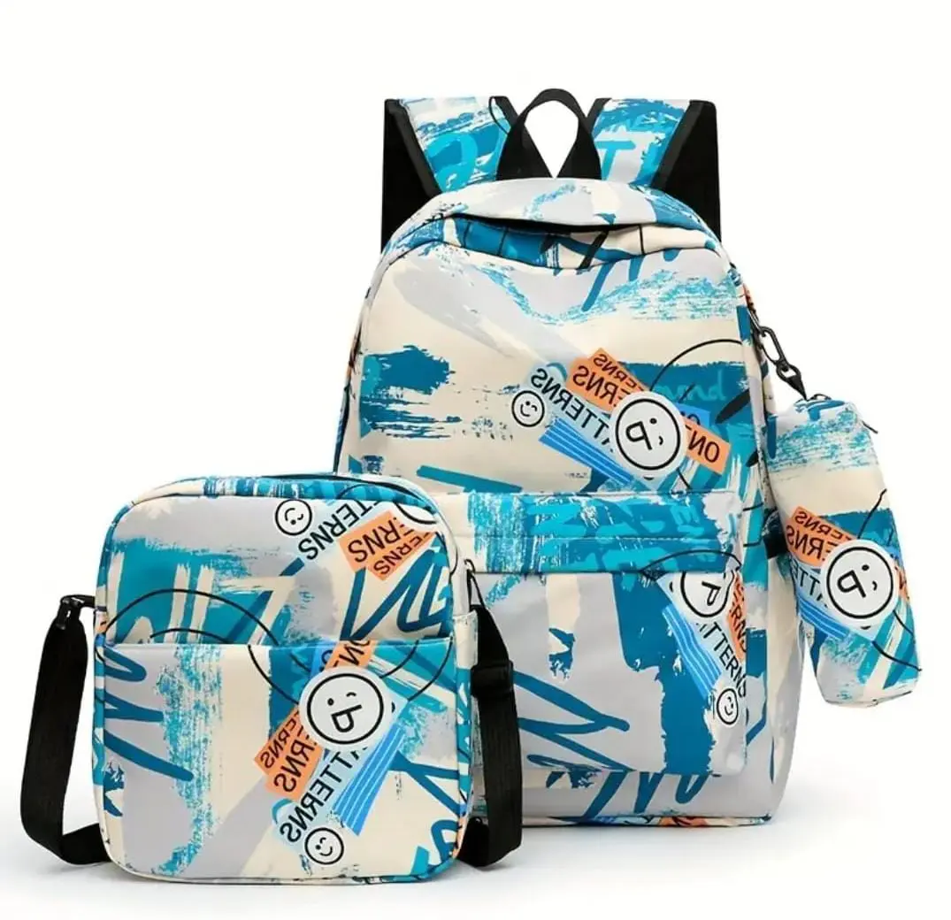 Conjunto de Mochila e Bolsa Estampada com Design Moderno