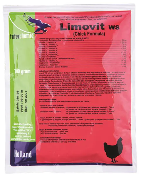 Limovit WS (Oxitetraciclina 5,5%+VIT)100G