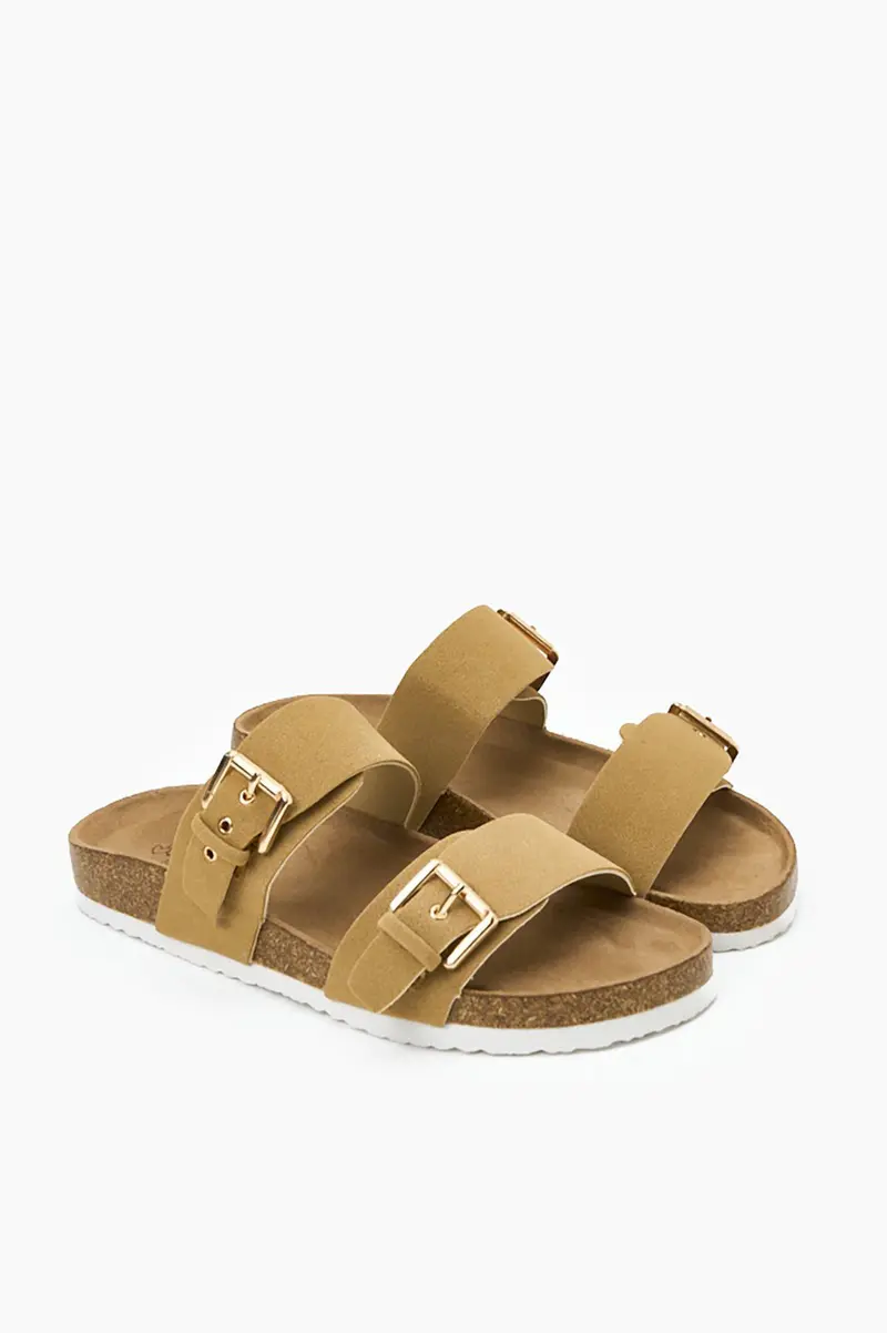 Chinelos Double Buckle em poliuretano · Criança · Dourado