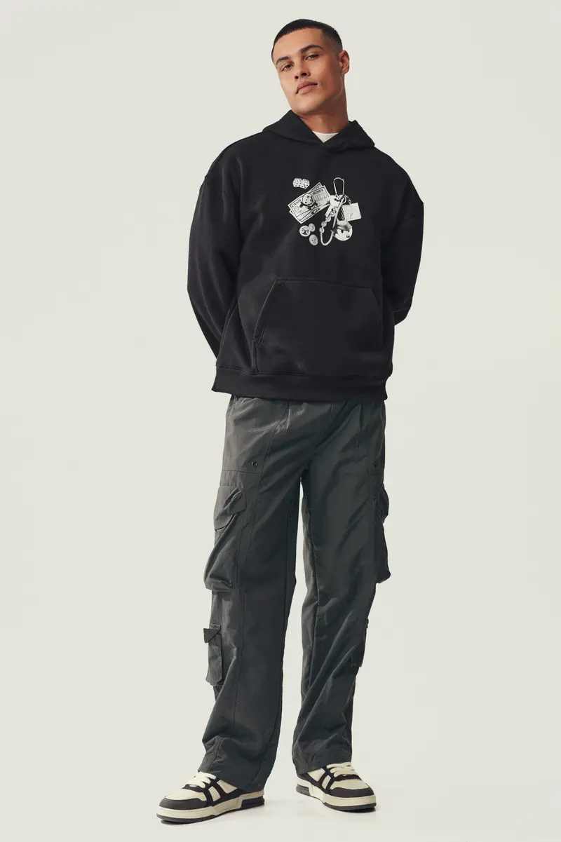 Calças Baggy Tapered · Homem
