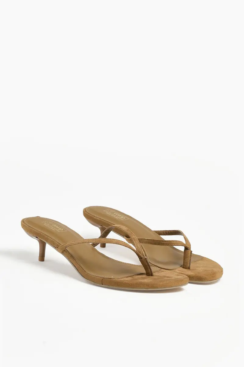 Sapatos de salto camurça Thong Kitten em poliuretano · Senhora · Creme