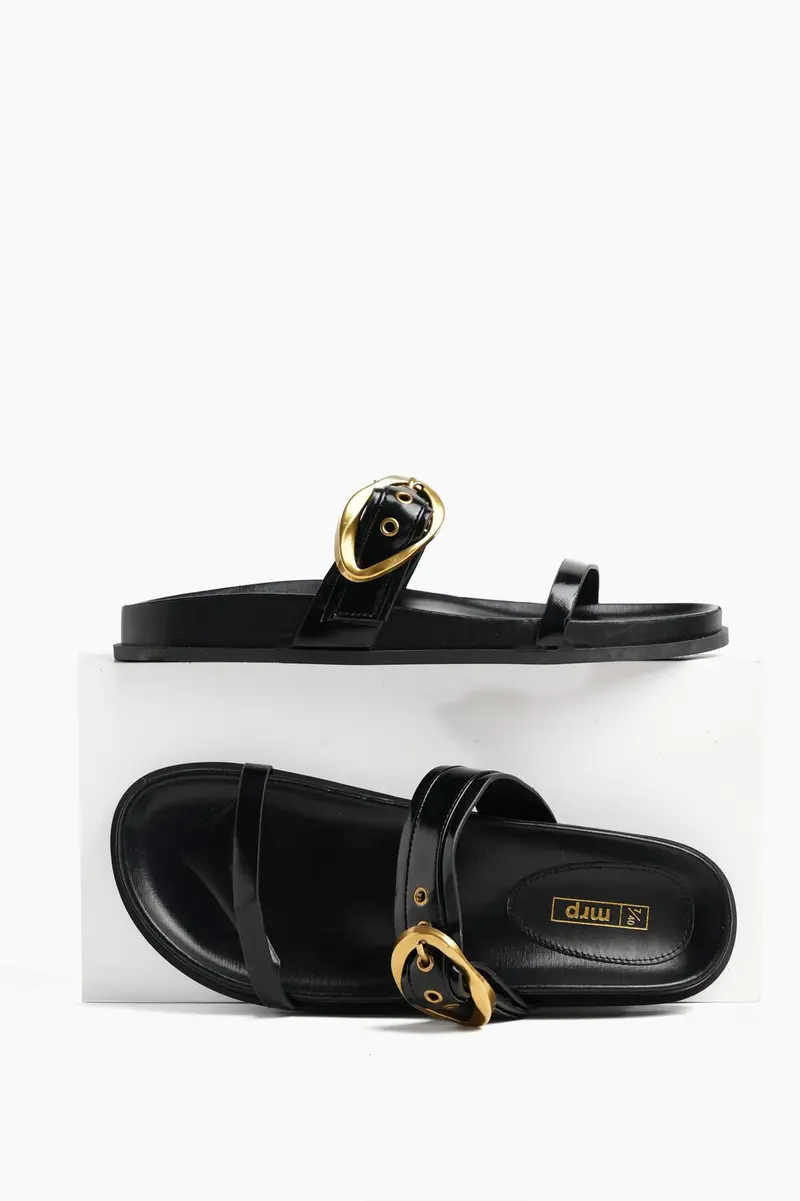 Sandálias com velcro Buckle em poliéster · Senhora · Preto