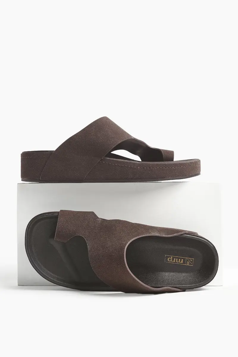 Chinelos plataforma Thong em poliéster · Senhora · Castanho · Modelo 2