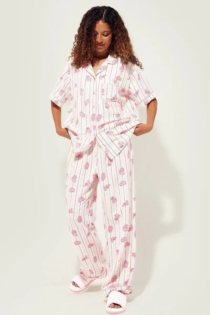 Pijama em algodão · Senhora · Creme