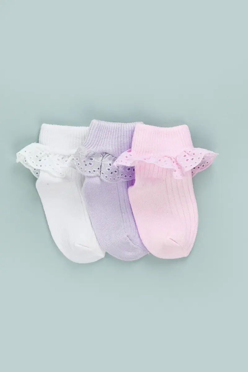Meias pack de 3 · Bebé · Rosa Bebe