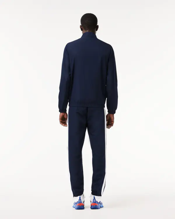 Conjunto Esportivo Masculino Preto Lacoste – Jaqueta e Calça em Tafetá Reciclado