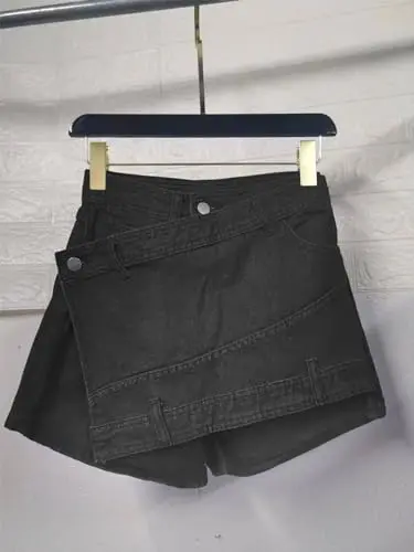 Skort Jeans Feminino Cintura Alta Estilo Coreano