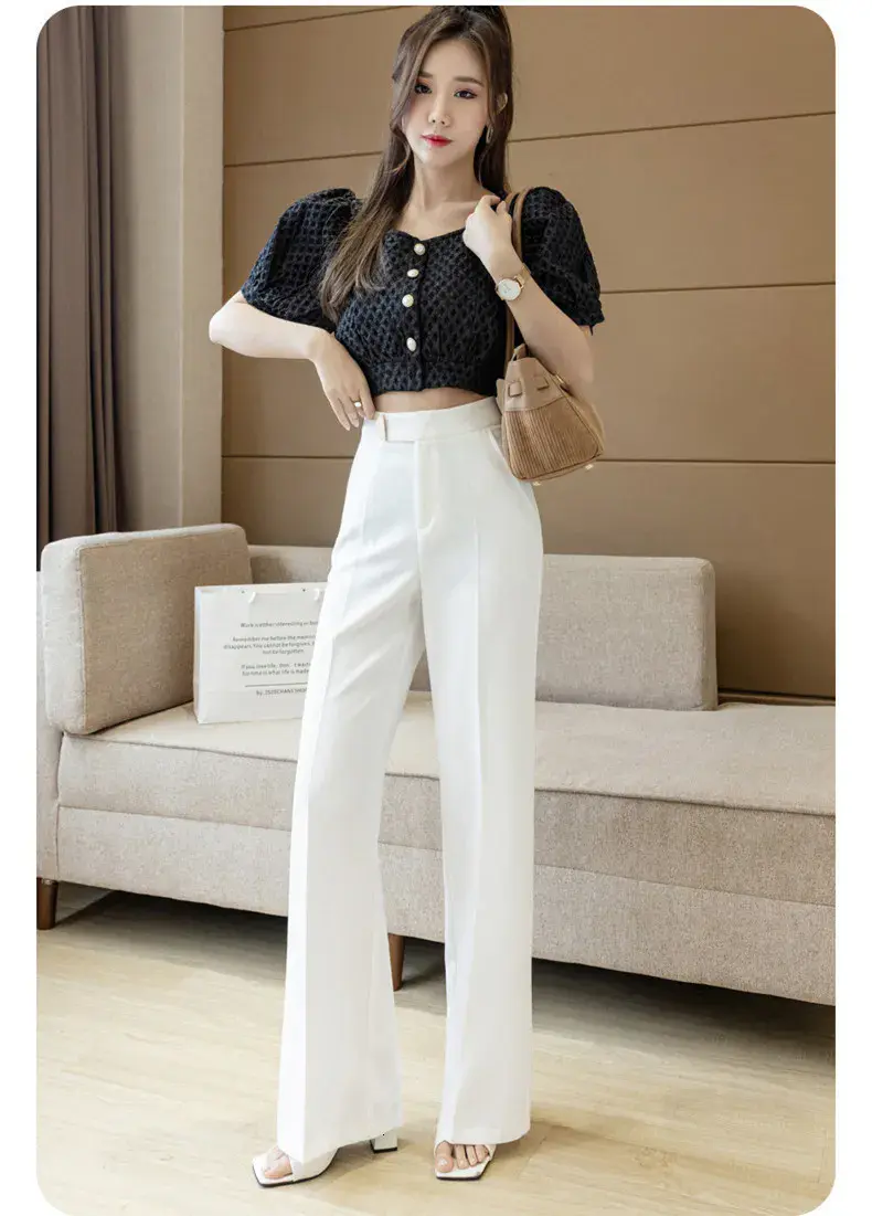 Pantalona Feminina Chiffon Elegance – Cintura Alta & Caimento Leve