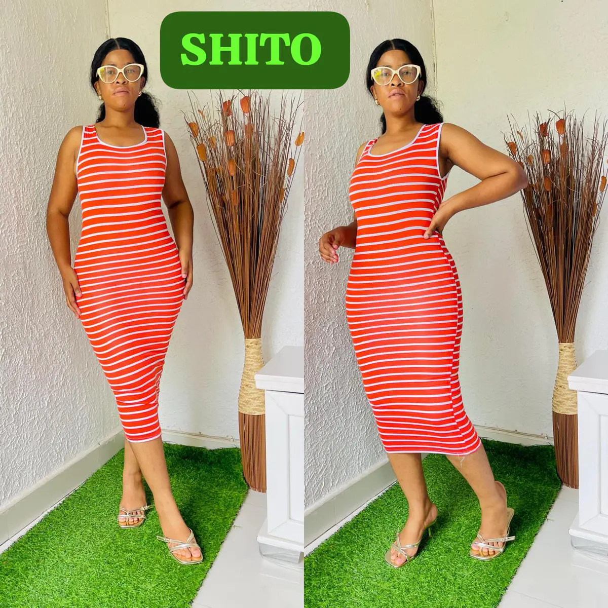 Kit 4 Vestidos Midi Listrados