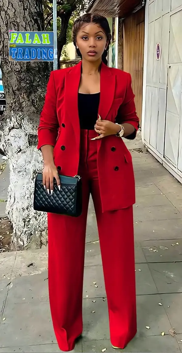 Terno Feminino - Calça e Casaco Azul Royal