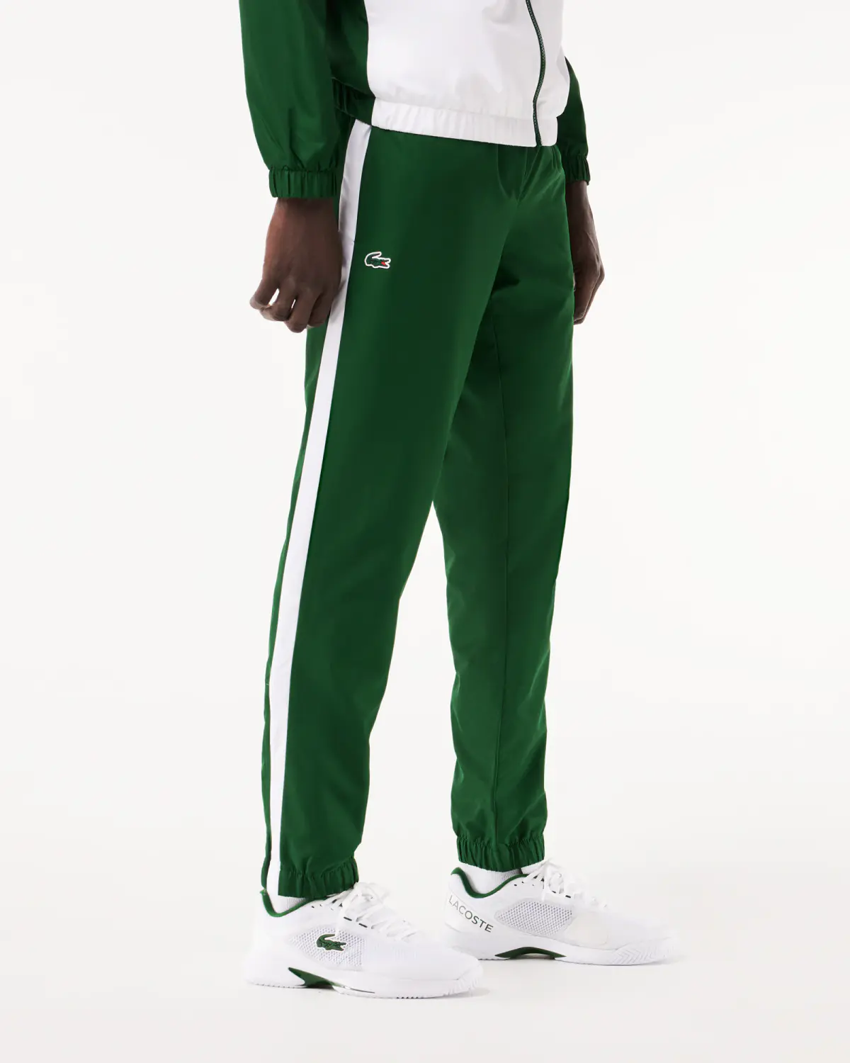 Conjunto Esportivo Masculino Verde Lacoste – Jaqueta e Calça em Tafetá Reciclado