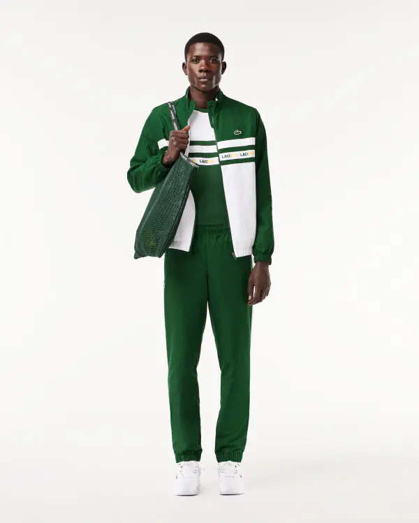 Conjunto Esportivo Masculino Verde Lacoste – Jaqueta e Calça em Tafetá Reciclado