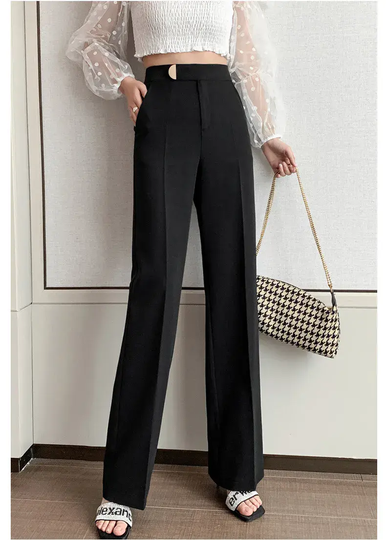 Pantalona Feminina Chiffon Elegance – Cintura Alta & Caimento Leve