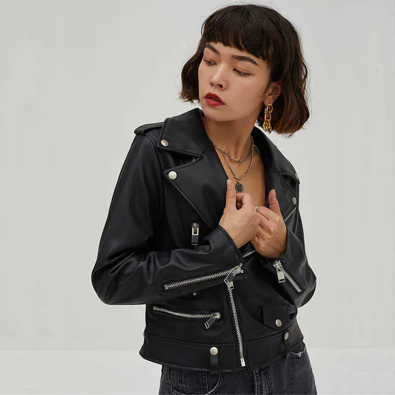 Jaqueta Feminina Punk Street Couro Outono/Inverno