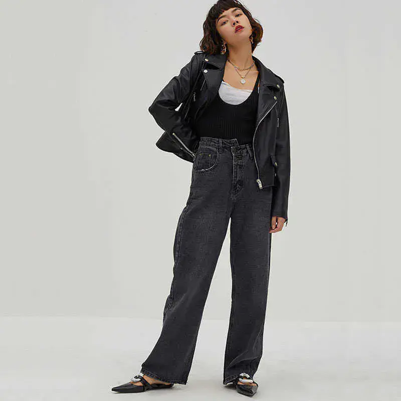 Jaqueta Feminina Punk Street Couro Outono/Inverno