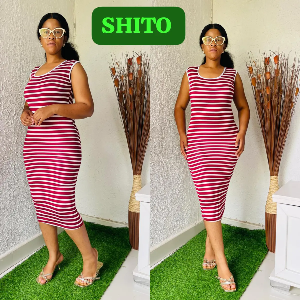 Kit 4 Vestidos Midi Listrados
