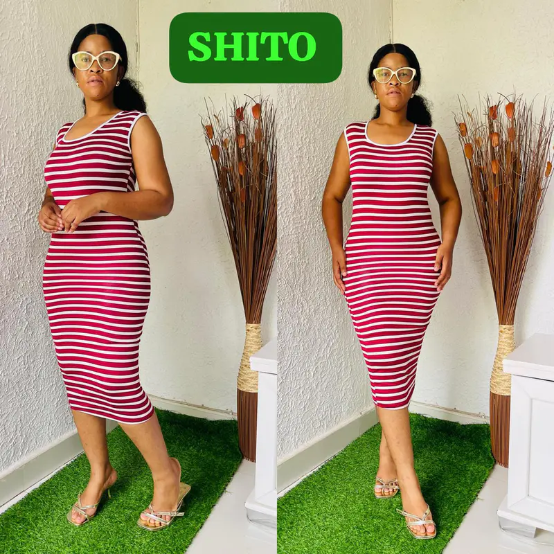 Kit 4 Vestidos Midi Listrados