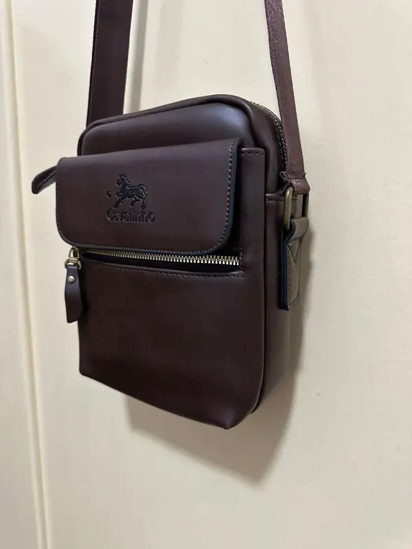 Bolsa Masculina Transversal Couro Sintético Cavalaria Style