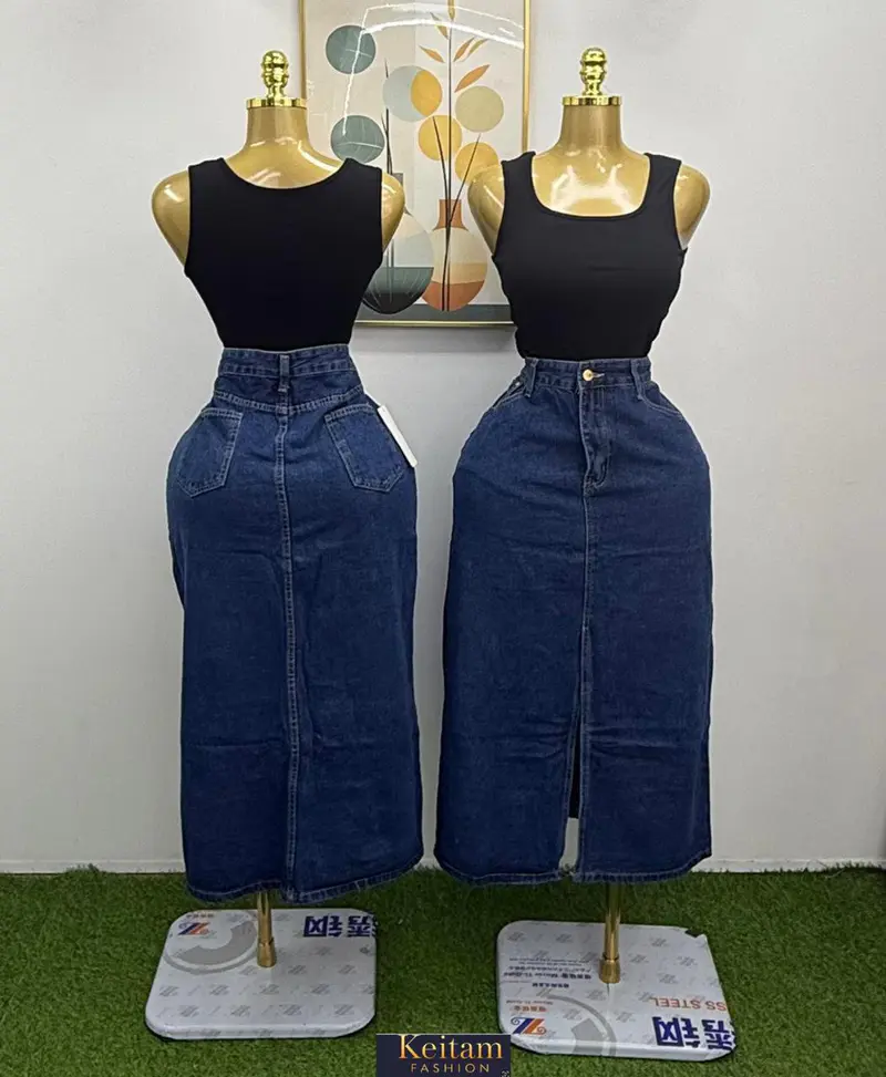 Saia Jeans Longa Boyfriend com Fenda
